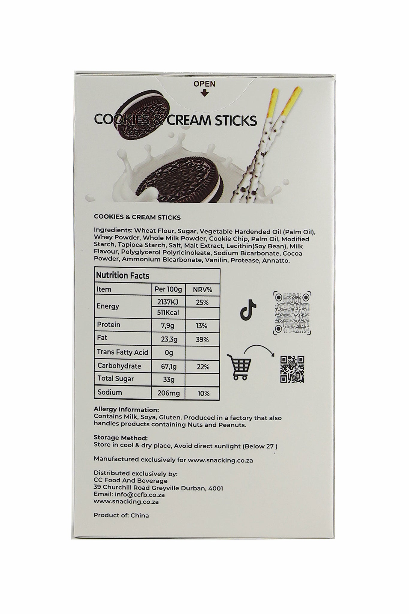 Snacking Cookies and Cream Sticks (48g)