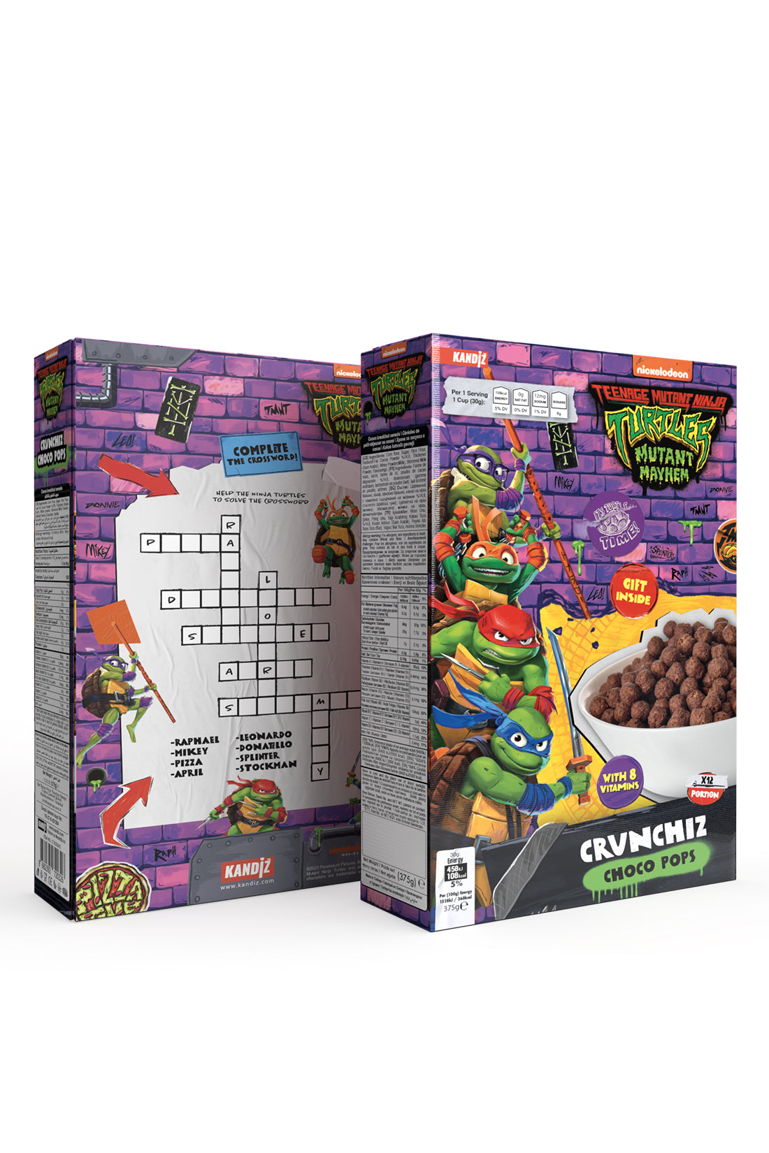 Crunchiz Teenage Mutant Ninja Turtles Choco Pops Cereal 375g