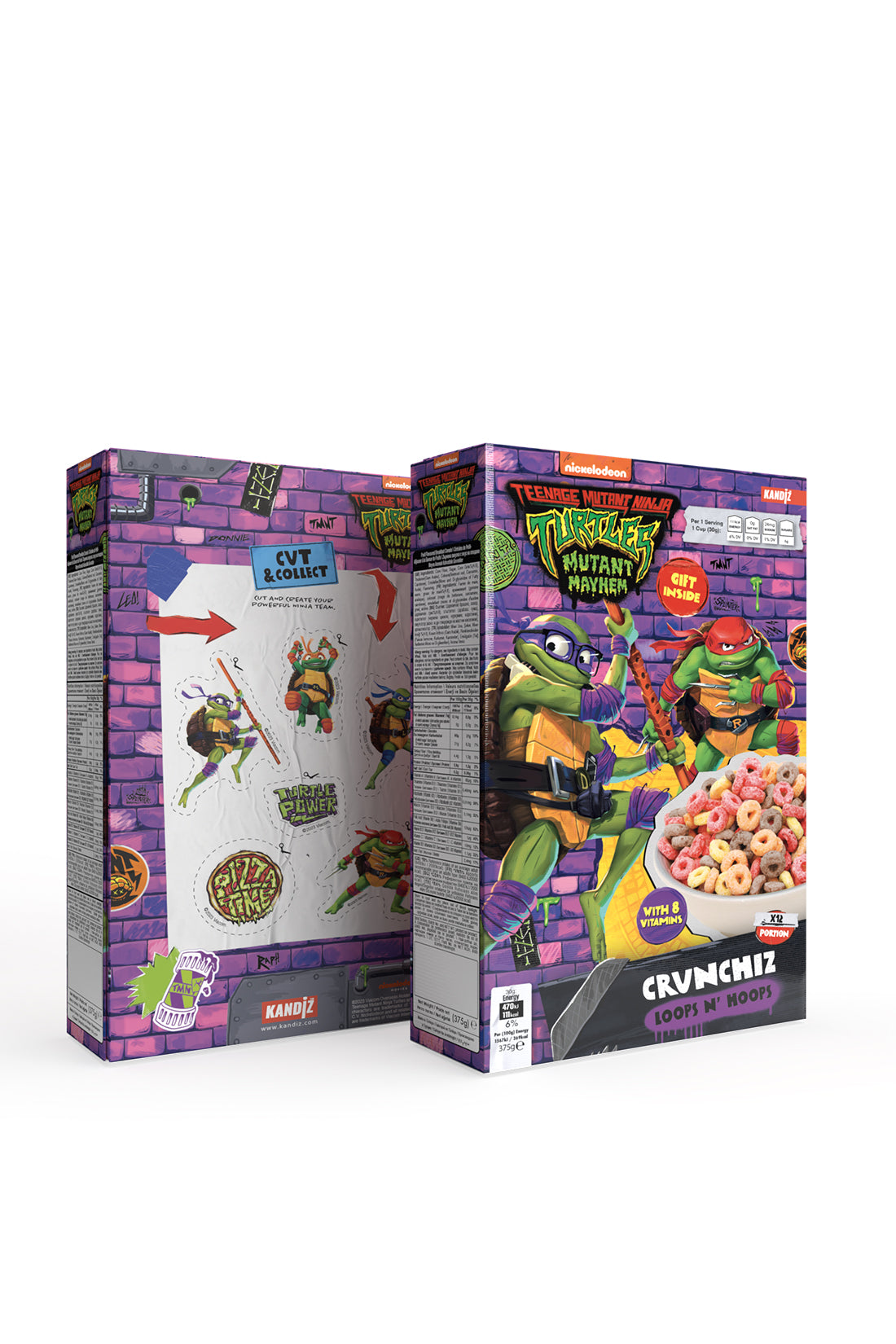 Crunchiz TMNT Loops N' Hoops Cereal 375g
