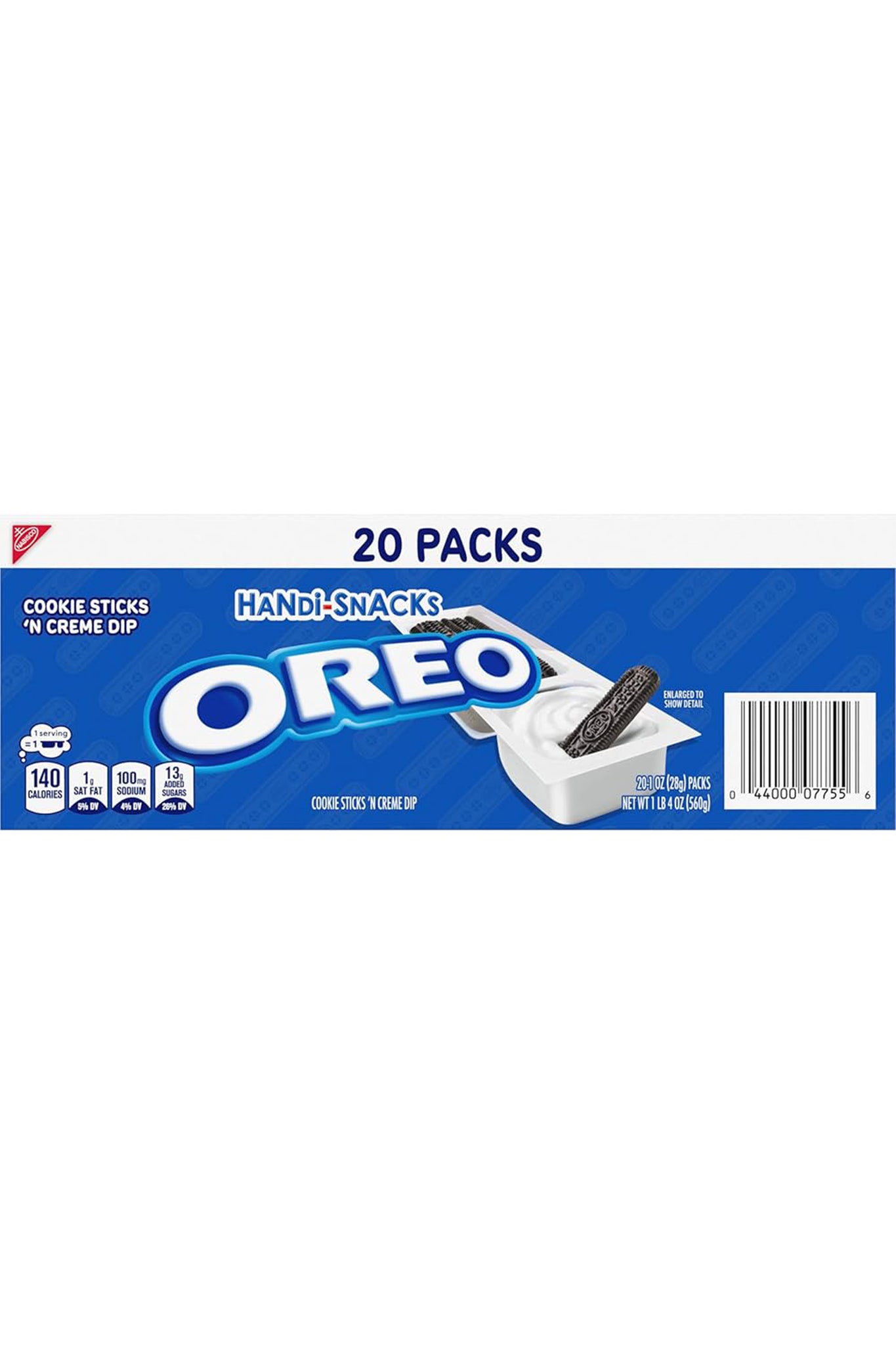 Handi-Snacks OREO Cookie Sticks 'N Creme Dip Snack Packs, 20 Snack Packs