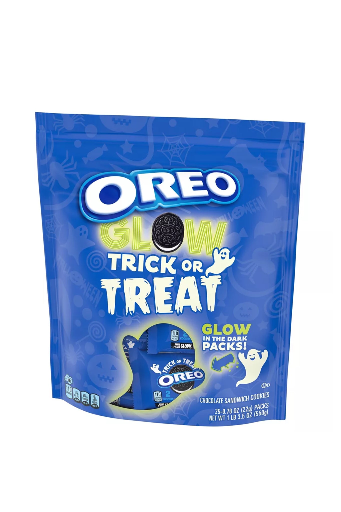 OREO GLOW Halloween Trick or Treat Chocolate Sandwich Cookies, 25 Snack Packs (2 Cookies Per Pack)