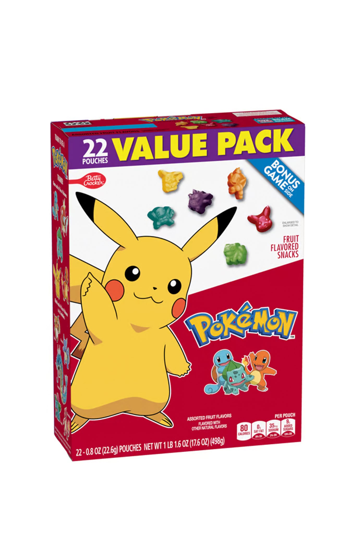 Pokemon Fruit Flavored Snacks, Treat Pouches, Gluten Free, Value Pack, 22 Pouches