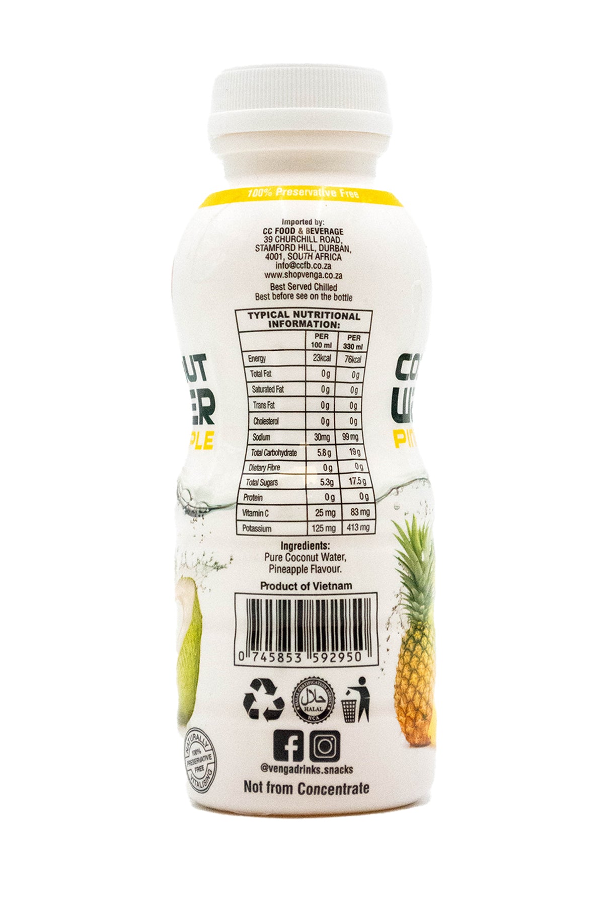 Venga Pineapple Coconut Water 330ml
