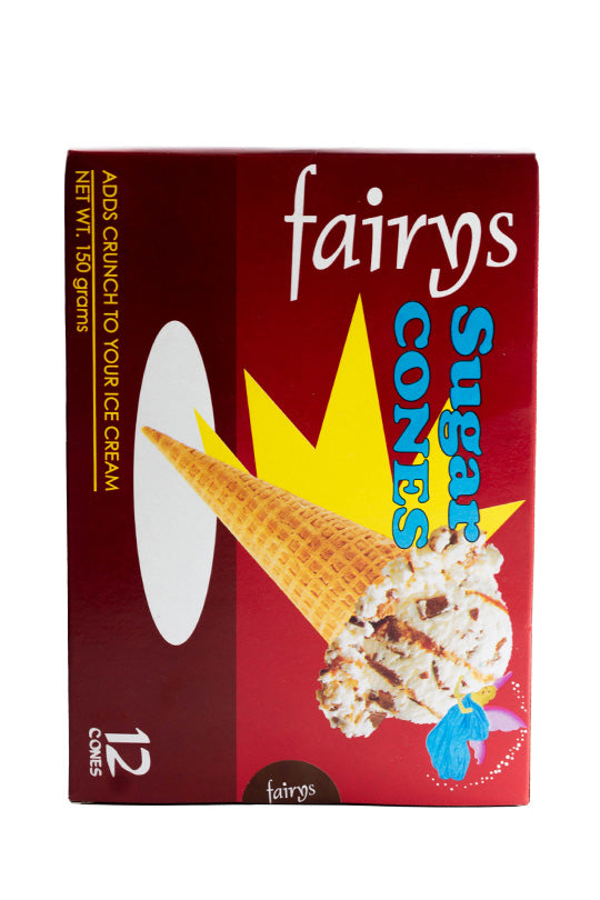 Fairy's PLAIN SUGAR CONES 150g [12 Cones]