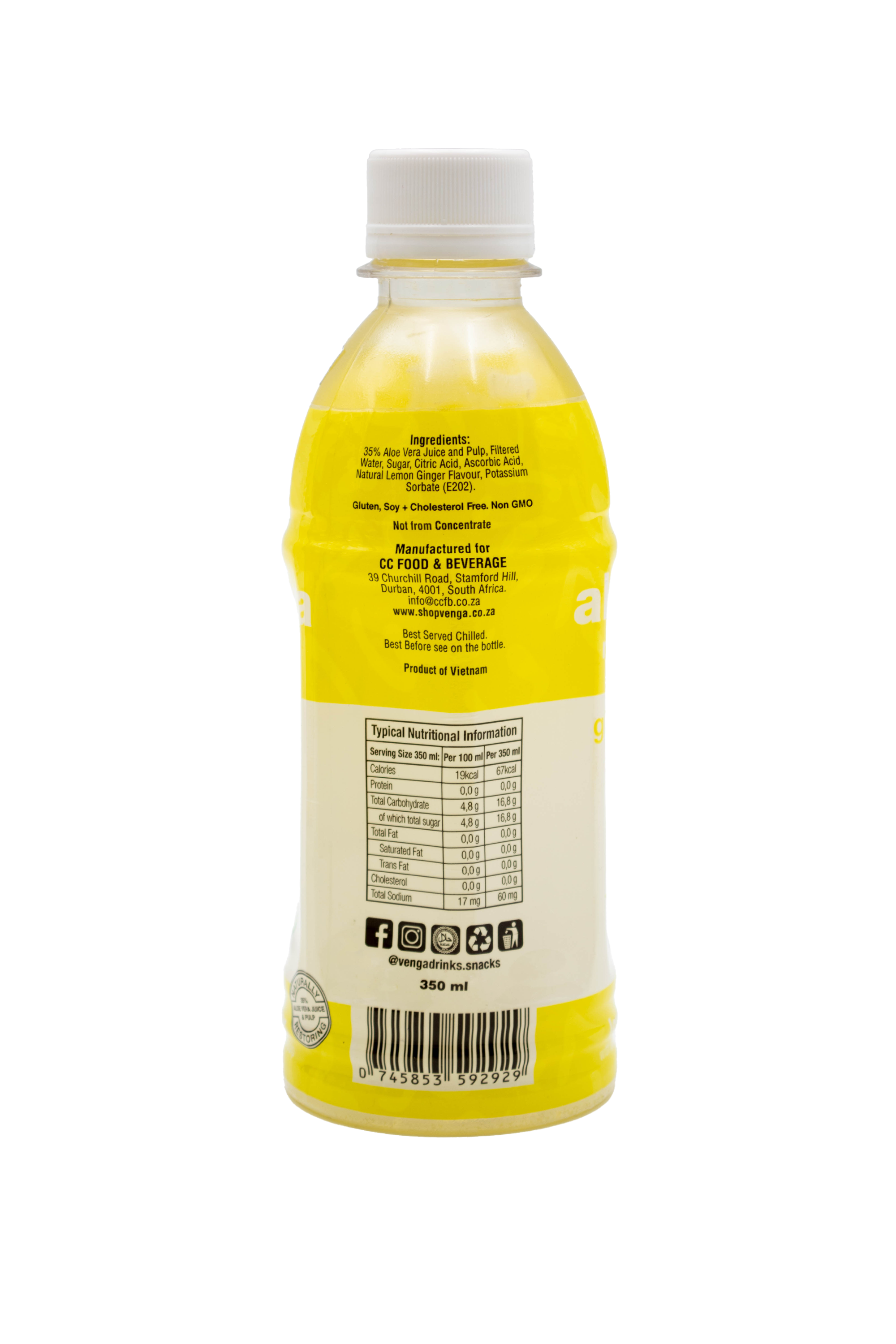 Aloe Vera Drink Ginger and Lemon Flavour 350ml